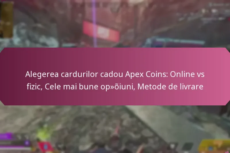 Alegerea cardurilor cadou Apex Coins: Online vs fizic, Cele mai bune opțiuni, Metode de livrare