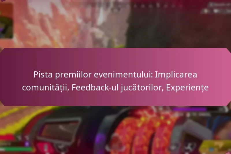 Pista premiilor evenimentului: Implicarea comunității, Feedback-ul jucătorilor, Experiențe
